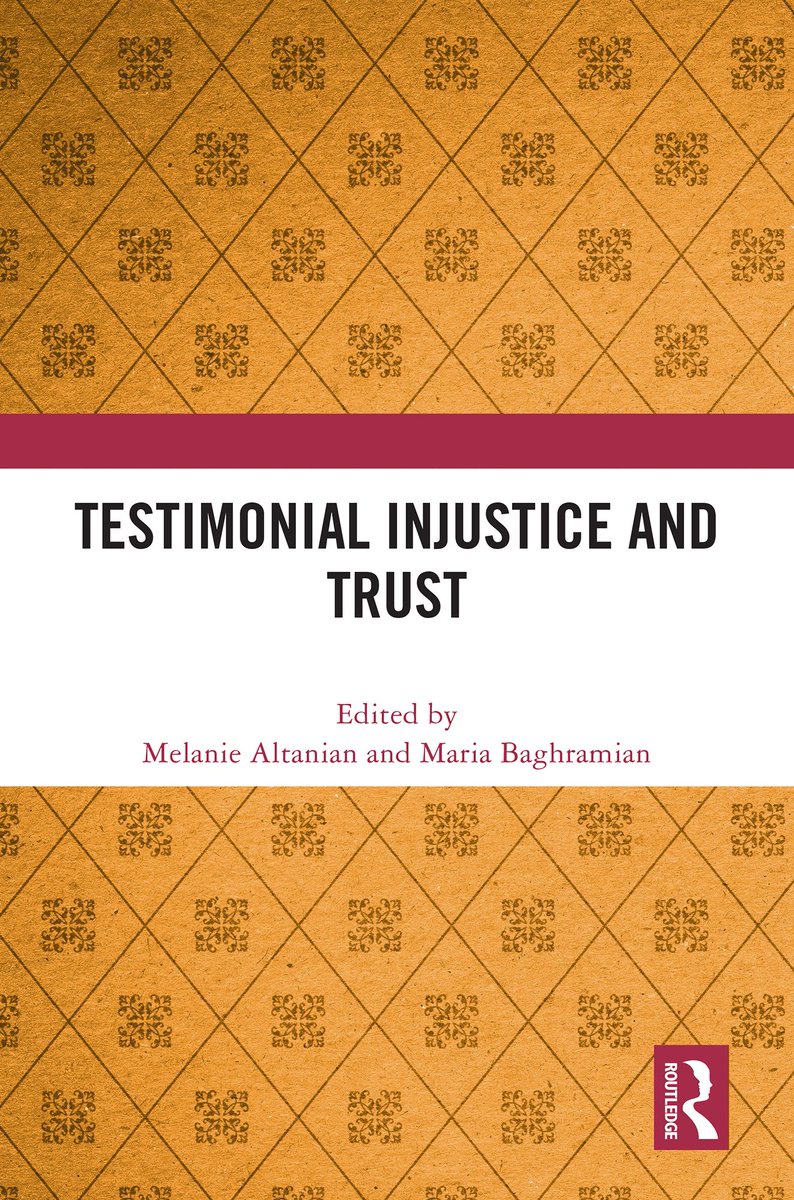 Hey epistemic injustice crowd: You may now tell your pertinent librarians that this volume on "Testimonial Injustice and Trust" (edited by <a href="/mariabaghramian/">maria baghramian</a> and me) is now available for preorder: routledge.com/Testimonial-In…