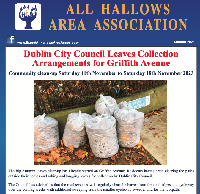 Our Autumn 2023 Community Newsletter which was recently delivered door to door can now be downloaded from our website here: ahaa.ie/about/documents