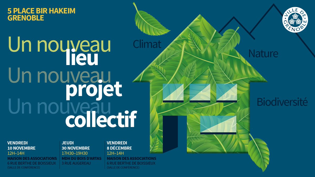 Un nouveau projet pour la Maison de la Nature et de l’Environnement se dessine à #Grenoble. Venez le construire avec nous ! Lieu d’accueil des initiatives associatives et citoyennes, autour de la nature, de l’environnement et du climat, ouvert à de nouveaux usages et publics.