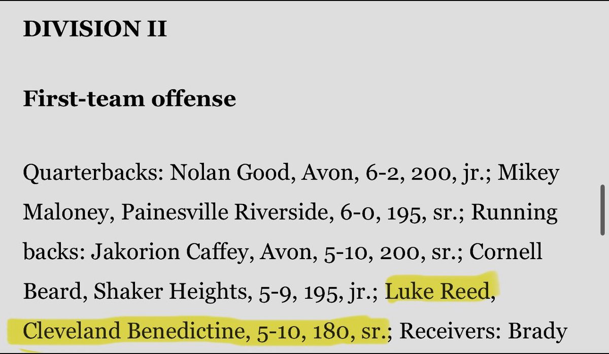Luke Reed ⭐️ (@lukeereed4) on Twitter photo Blessed to receive First Team All District! #AGTG <a href="/BENE_ATHLETICS/">Benedictine Sports</a> <a href="/BeneBengalsFB/">Benedictine Bengals Football</a> <a href="/CoachPrevesk/">Joe Prevesk</a> @mikegoolsby10 <a href="/football_t3/">T3 Football</a> <a href="/nexgenscouting/">Keith Smilie</a> Blessed to receive First Team All District! #AGTG <a href="/BENE_ATHLETICS/">Benedictine Sports</a> <a href="/BeneBengalsFB/">Benedictine Bengals Football</a> <a href="/CoachPrevesk/">Joe Prevesk</a> @mikegoolsby10 <a href="/football_t3/">T3 Football</a> <a href="/nexgenscouting/">Keith Smilie</a>