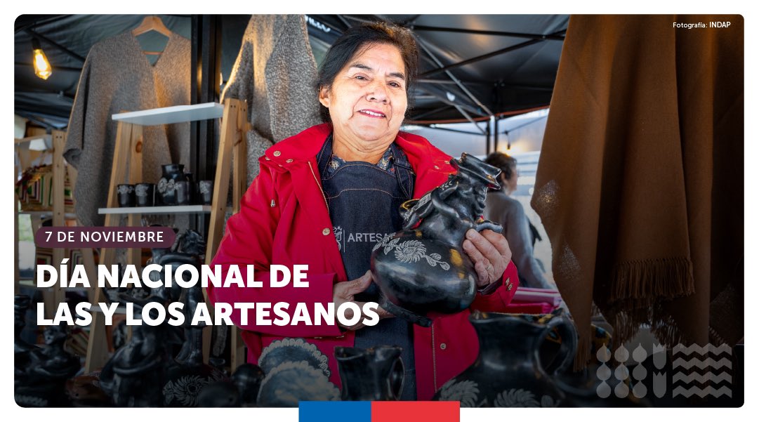 #DíaNacionalDeLasyLosArtesanos | Hoy saludamos y agradecemos a las y los artesanos de nuestro país por su invaluable labor preservando la identidad cultural y las tradiciones ancestrales de Chile 🇨🇱, permitiendo a todas y todos conocer su trabajo a través de generaciones 👨‍🌾👩‍🌾