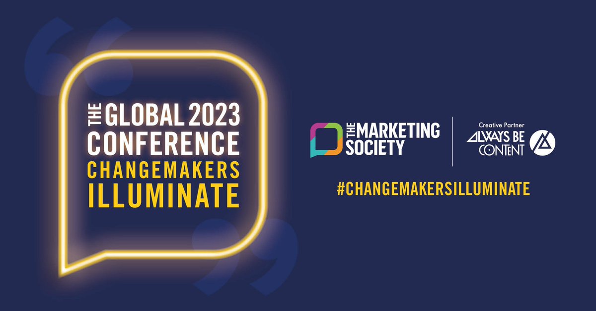 It’s a privilege to be #CreativePartner for the @TheMarketingSoc Changemakers Conference once again this year! The event continues to go from strength to strength and we've enjoyed elevating the Changemakers creative to reflect its continued growth. 💡🙌 #ChangemakersIlluminate