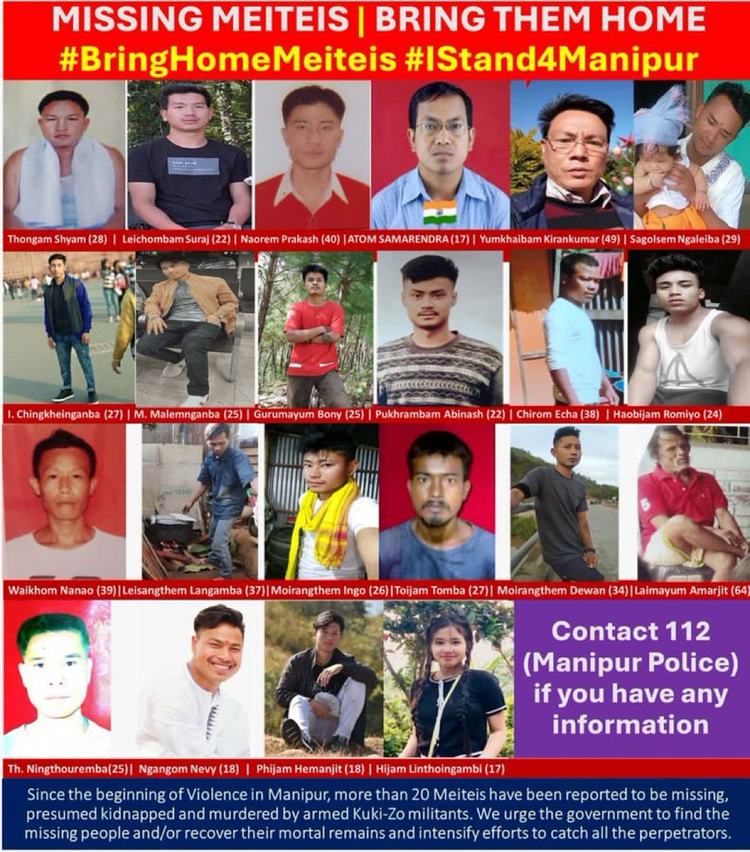 lalit46049's tweet photo. 🚨Alert!!!🚨 Now Manipur is under attack by Chin Kuki Zo narco terrorists, started from 3 May 2023 to till day still burning. More than 30 young boys and girls were kidnapped and beheaded, raped after share recorded video on social media plateform. Pls save Manipur (India). https://t.co/KF4a591EQi