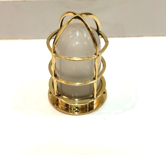 Excited to share the latest addition to my #etsy shop: Maritime Antique New Home Passageway Bulkhead/Ceiling Mount Light with White Glass etsy.me/47o6HSO #gold #bedroom #artdeco #glass #yes #milkglass #downrod #walllight #livingroomlight