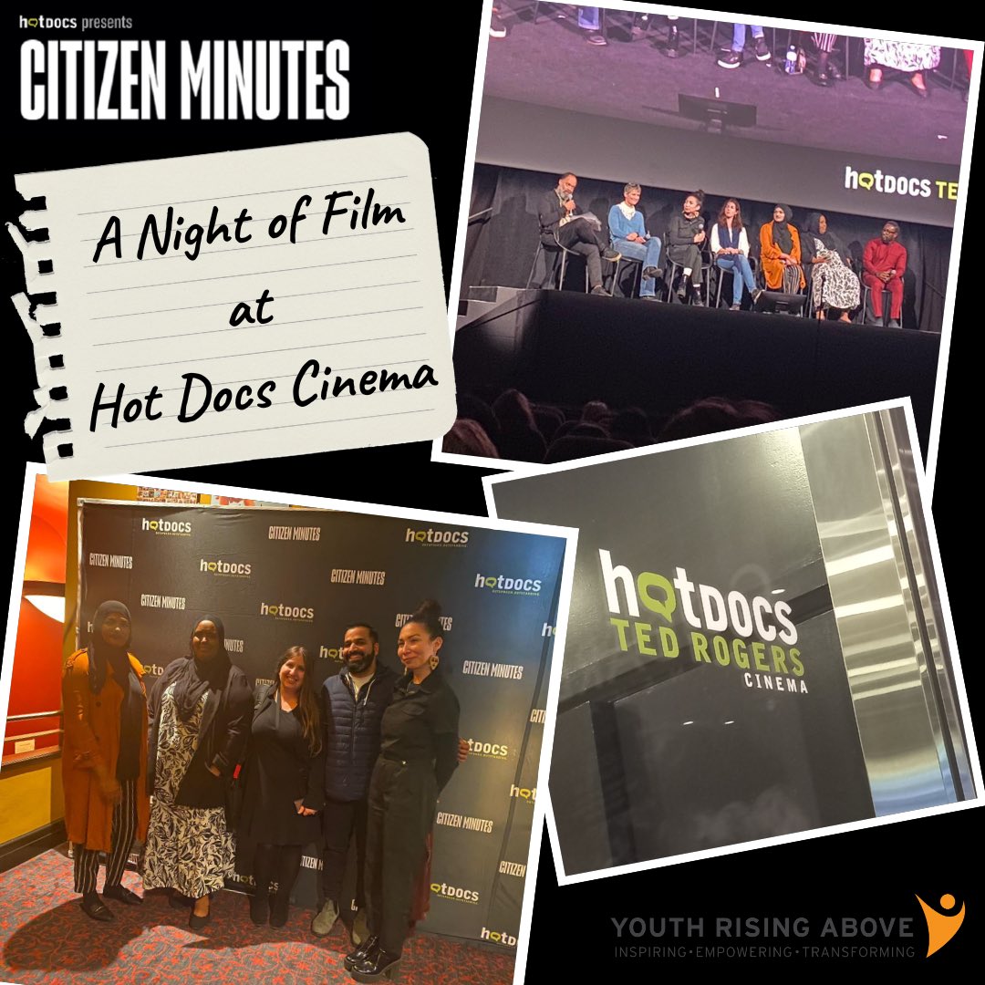 youthrisingabv's tweet photo. Recently we went to @HotDocs where @cbcismaila hosted the screening of 4 CITIZEN MINUTES films which  followed changemakers and their building of healthier communities. @sagepaul @indigenousfashionarts @ianketeku @itgotgood @happypicturescanada @sisterhoodsoftball @ringfiveimpact https://t.co/cSPgek3Fiy