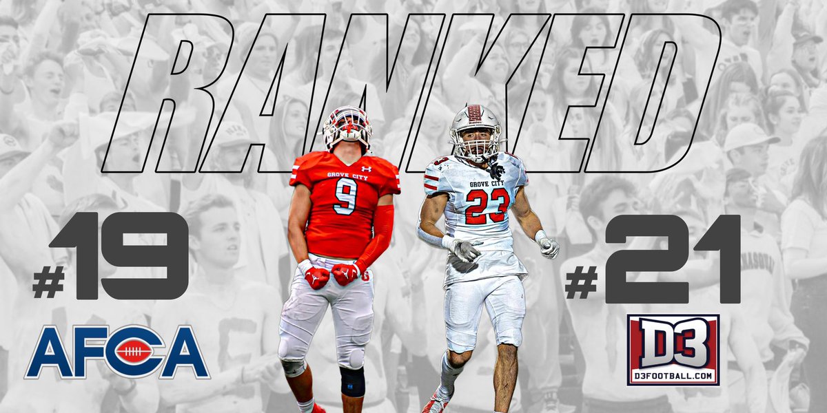New rankings for D3 Football are out. The red and white moved up in the AFCA rankings! We are excited to continue building this week. “Good to Great each rep… 1-0 each week” 

#KeepBuilding #BrickByBrickGCC