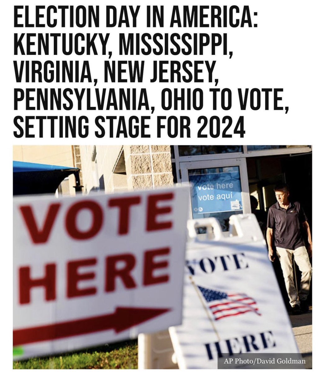MAGA it’s Election Day in Kentucky, Mississippi, Virginia, Pennsylvania, Ohio, and New Jersey, we need you to get out and vote for Republicans DOWN BALLOT. Only you can save yourself from the insanity that’s taken over the Democrat Party. Go vote!!!
