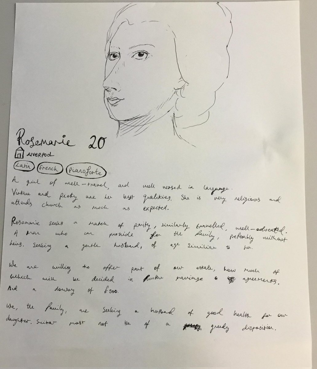 DrLeanneCalvert's tweet photo. Move over Humphrey, this year we're working with Rosemarie. First year the group has designed a Tinder dating profile for an c18th woman #HistSex #IrishHist #HistFam @UHertshistory https://t.co/46EOyUQYuT