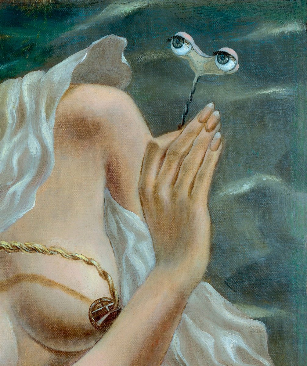 artnau's tweet image. Francesco del Cossa (c.1473) / Dorothea Tanning (1942) / Oleg Dou (2020)