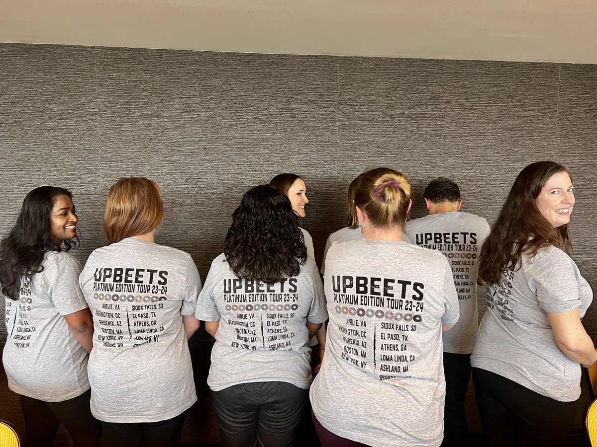 PharmSarah1's tweet photo. @AACPharmacy ALFP Team Upbeets spreading team spirit this week at session2. Looking good in their team t-shirts! #AACPALFP https://t.co/0d958CcgSD