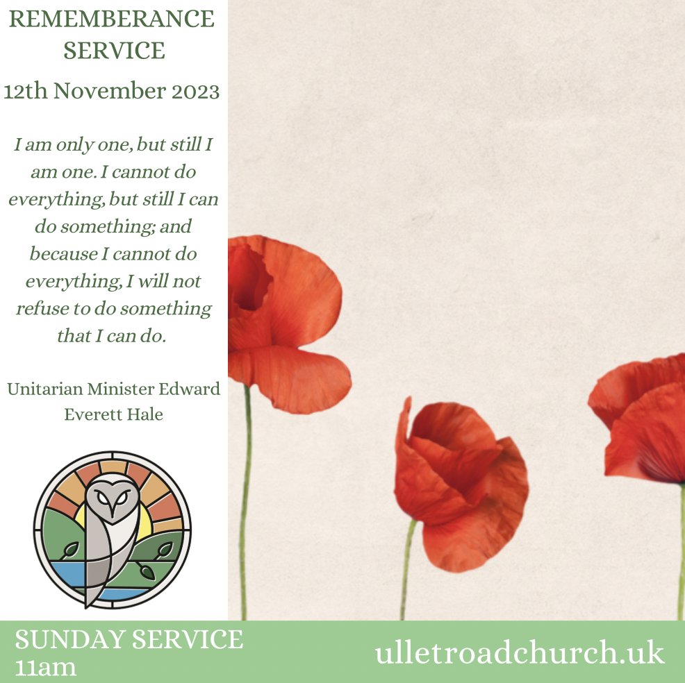 Remembrance Service at @ulletroadchurch ❤️ #lestweforget #whatsonliverpool #remembrance #community #connection #Unitarian