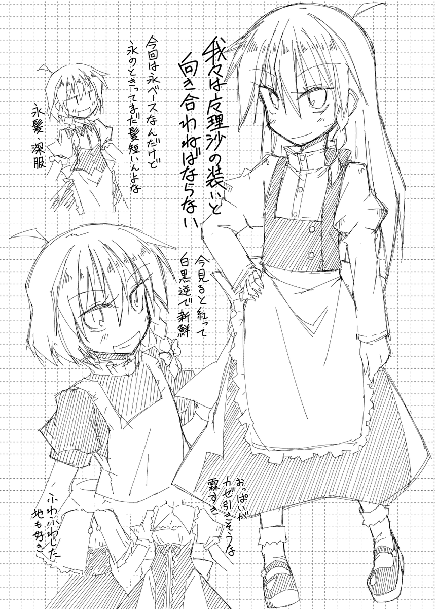 魔理沙の服と向き合ってた