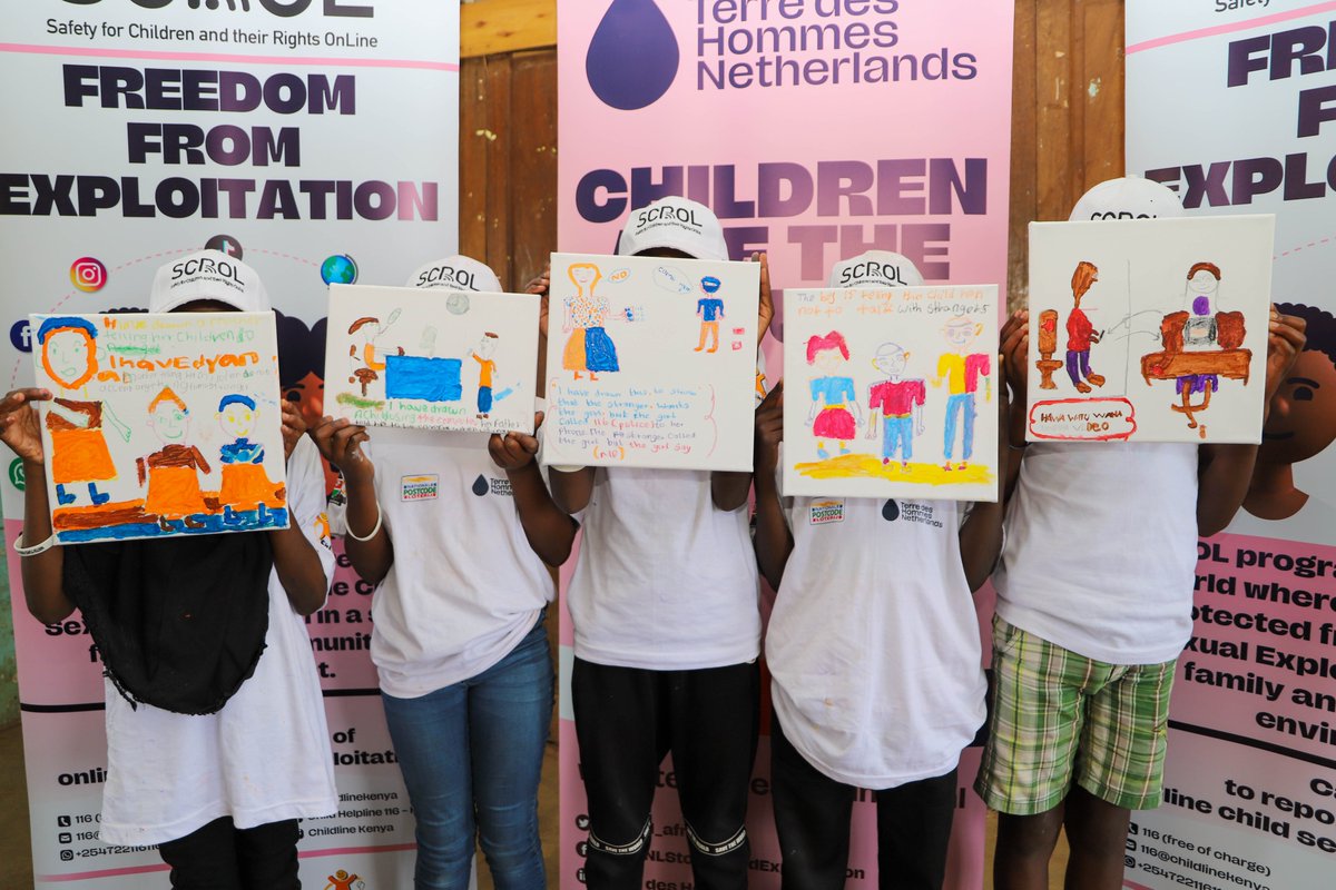 tdhnl_africa's tweet photo. The TdH NL SCROL team, in partnership with CLK, successfully organised a child-led art event on 2nd and 3rd November 2023, in a primary school in Kisumu county, Kenya.🧕Join our movement to raise awareness on OCSE and safety of children online. #OnlineSafetyChampions #EndOCSE https://t.co/uScCkQ4ejn