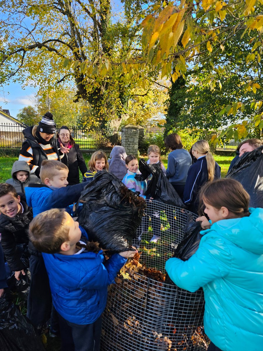 greenspacescork's tweet photo. local primary &amp; secondary schools @ Mahon came this morning laden with bags of leaf collected from pavements for a workshop on creating leaf mould led by Donal O'Leary. It's all happening at Mahon Communuty Garden! @CorkHealthyCity @corkcitycouncil @c https://t.co/IE8rRKOYfY