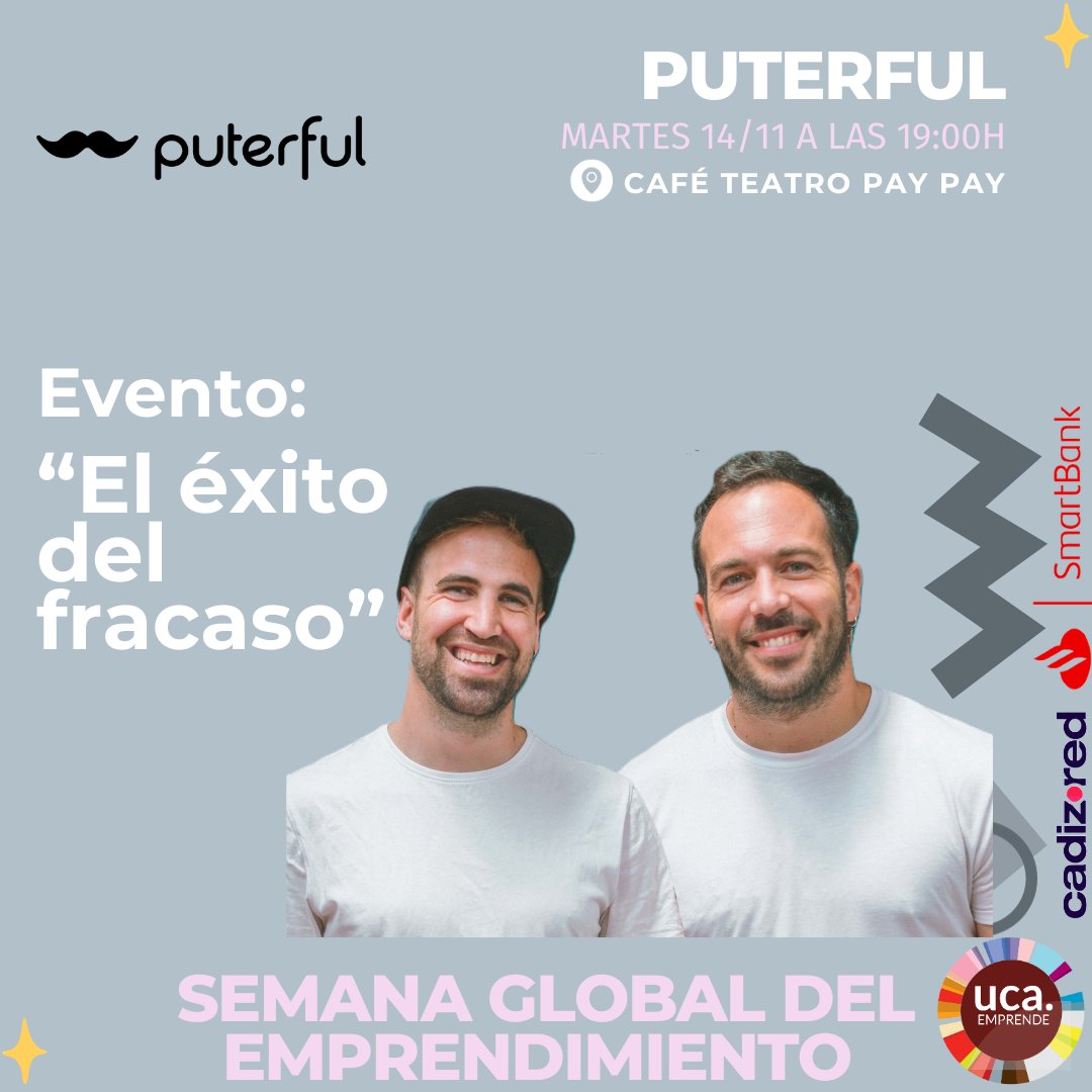 ✨¡Esto solo acaba de empezar! ✨ 

Continuamos con Alejandro Oneto y Diego Villalba, creadores de Puterful.🚀😄

¡Te esperamos el próximo 14 de noviembre en el Café Teatro PayPay! ☕😎
#semanaglobaldelemprendimiento #UCAEmprende #ecosistemaemprendedor
