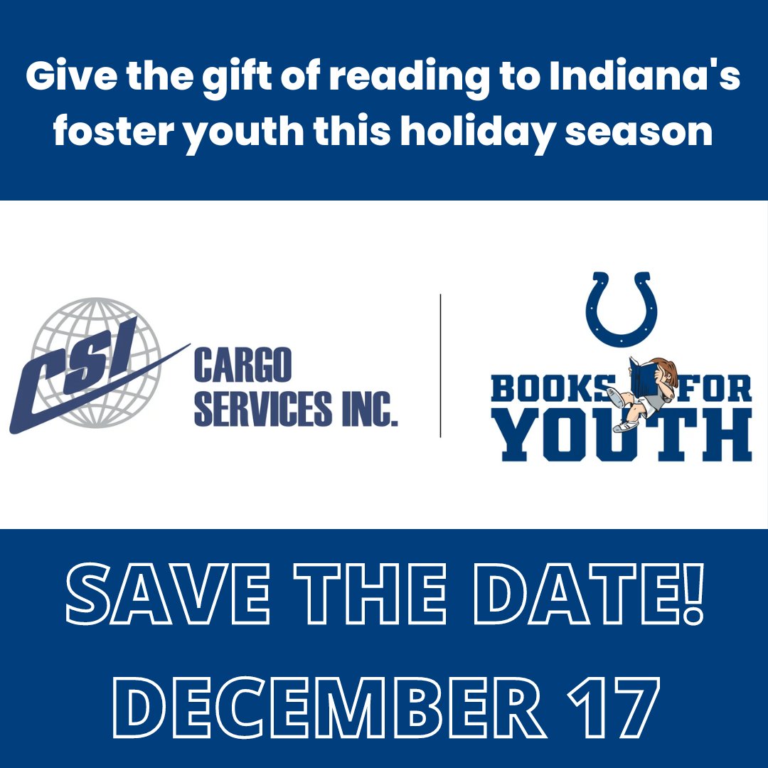 Mark your calendars for the December 17 Indianapolis Colts game. As the title sponsor of the Indiana Books for Youth campaign, we’ll be collecting books for foster youth that are distributed statewide.

cargos.com/our-team/commu…
