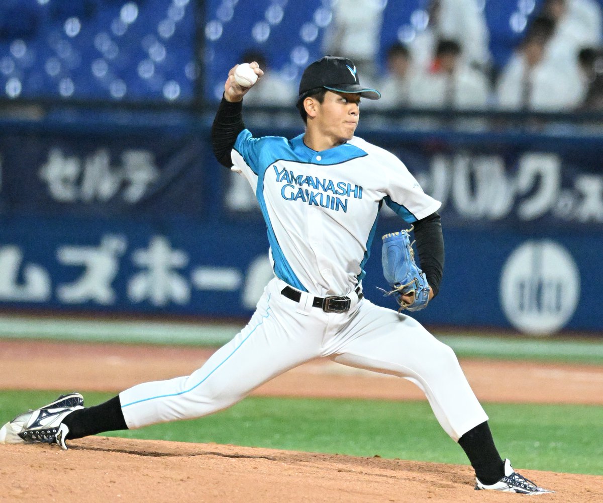 山梨学院大学の中込陽翔（4年、北杜ボーイズ～山梨学院高校） 延長10回