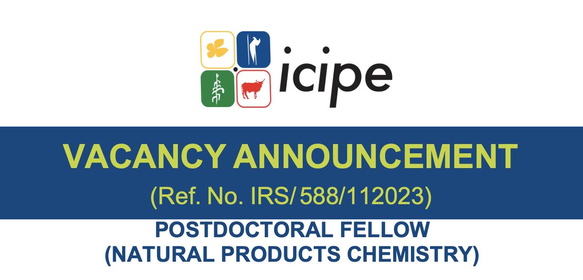 Job advertisement: we seek to hire a #PostdoctoralFellow to undertake #research on harnessing antimicrobial agents, under INSEFF of our #EnvironmentalHealth Theme. Detailed information and application can be accessed here: recruit.icipe.org/description_of…
#jobopportunity #vacancy #hiring
