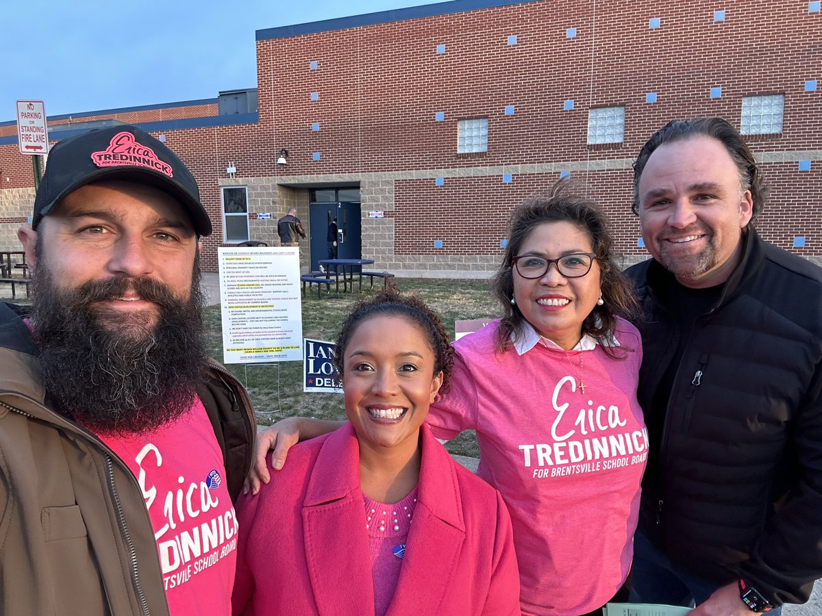 Erica4PWSchools's tweet photo. I’m thankful for incredible volunteers all around the District! Marsteller, Patriot, &amp; Brentsville this morning! Even ran into my running mate Tom Gordy for Brentsville! https://t.co/p1NGkPwMd8