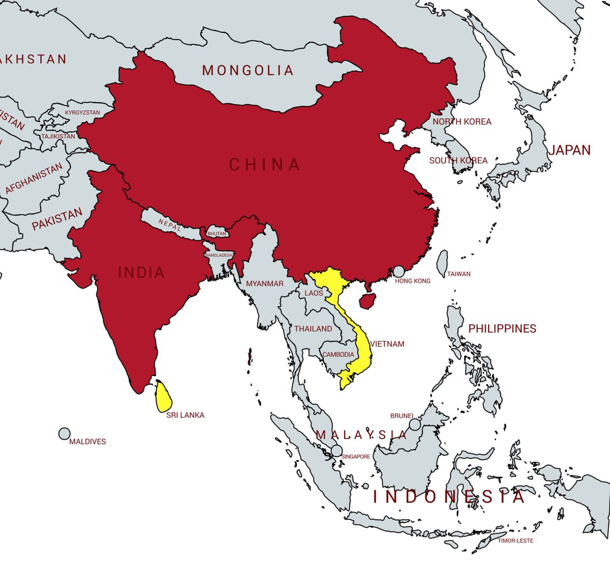 YRanaraja's tweet photo. Exports of Vietnam and Sri Lanka. 

1990. 
 
Vietnam- $2 billion 
Sri Lanka -$2 billion 

2021. 

Vietnam - $336 billion 
Sri Lanka -$13 billion 

When neighbors develop so will your country. https://t.co/6ecSIZsHwM