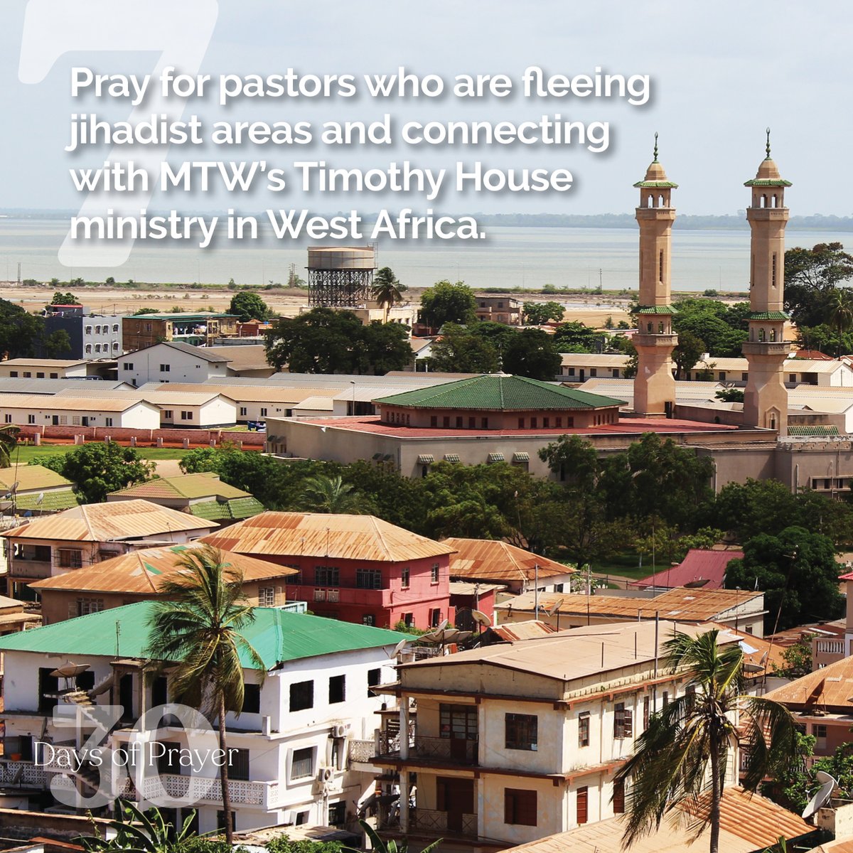 mtwglobal's tweet image. Day 7: Pray for pastors who are fleeing jihadist areas and connecting with MTW's Timothy House ministry in West Africa.
#30dop #30daysofprayer #prayerworks #prayformissions #missionsprayers #reformedmissionsservices #churchplanting