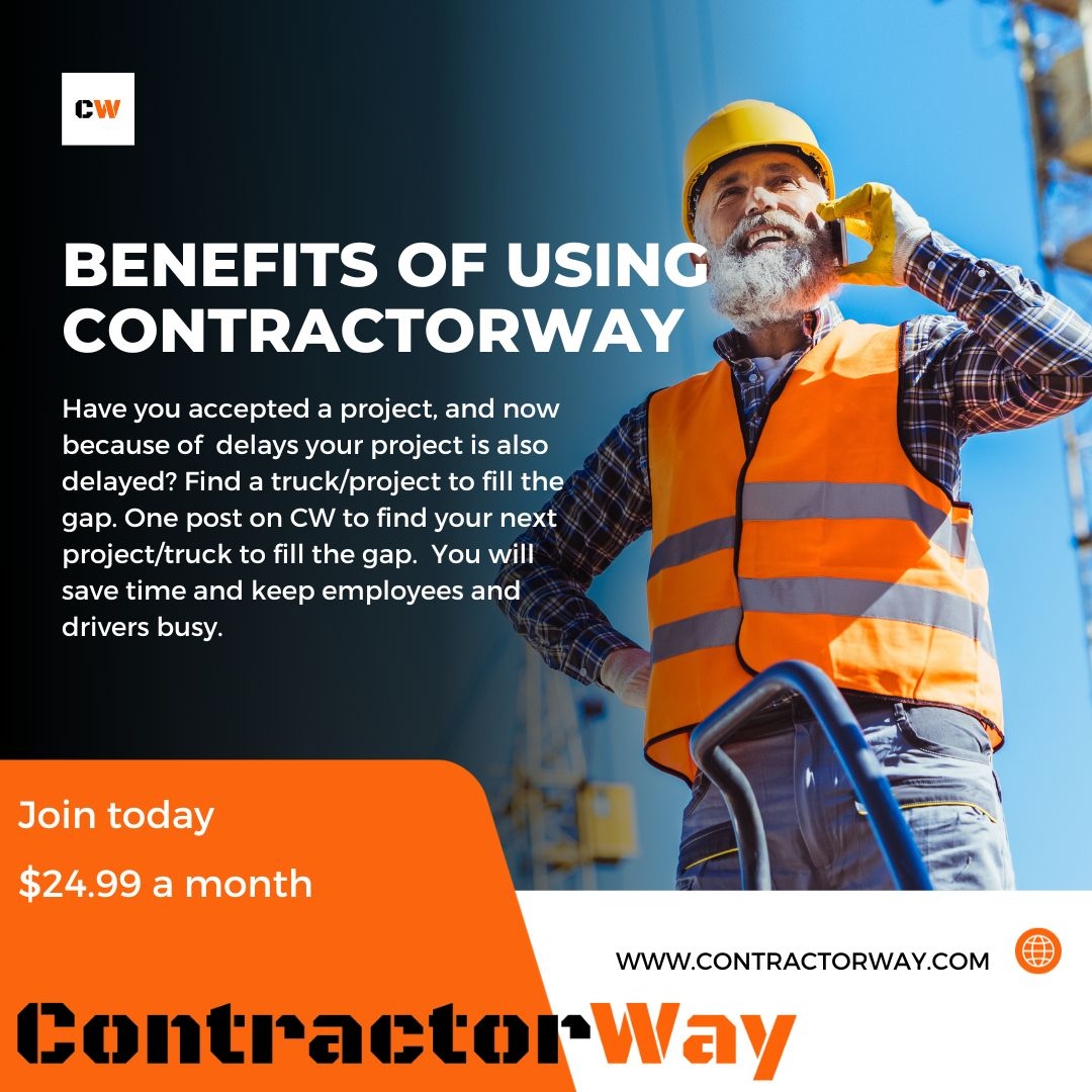 toniandtony's tweet image. Are you a contractor looking for trucks? Or a truck driver looking for local jobs?

🌐 #ContractorWay is here to help you connect and collaborate with ease!

📱 Post once and discover hundreds of opportunities!
🚀 Transform your project management and scheduling now!
#Construc...