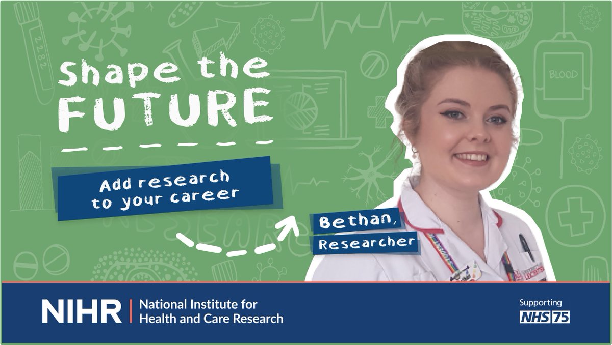 Could you #ShapeTheFuture? This month, we’ll be highlighting the many ways that you can add research to your career. We have lots of opportunities on offer and can support you on the way. To find out more see: nihr.ac.uk/news/nihr-laun… #NHS75