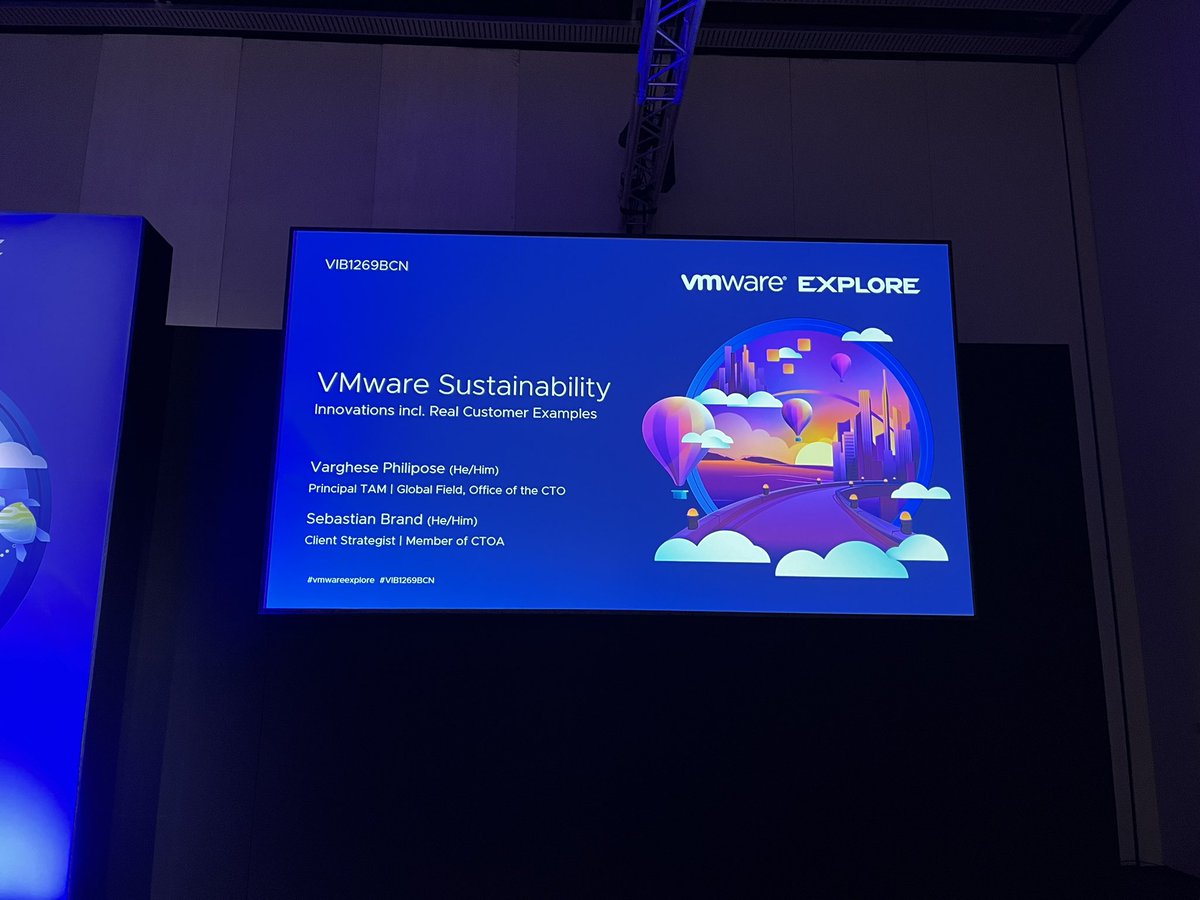 VPhilipose's tweet image. It was time for #vmware  #Sustainability and @VMwareAriaOps #Greenscore with @Sebastian_Brand at @VMwareExplore Barcelona ! @VMwareCXS