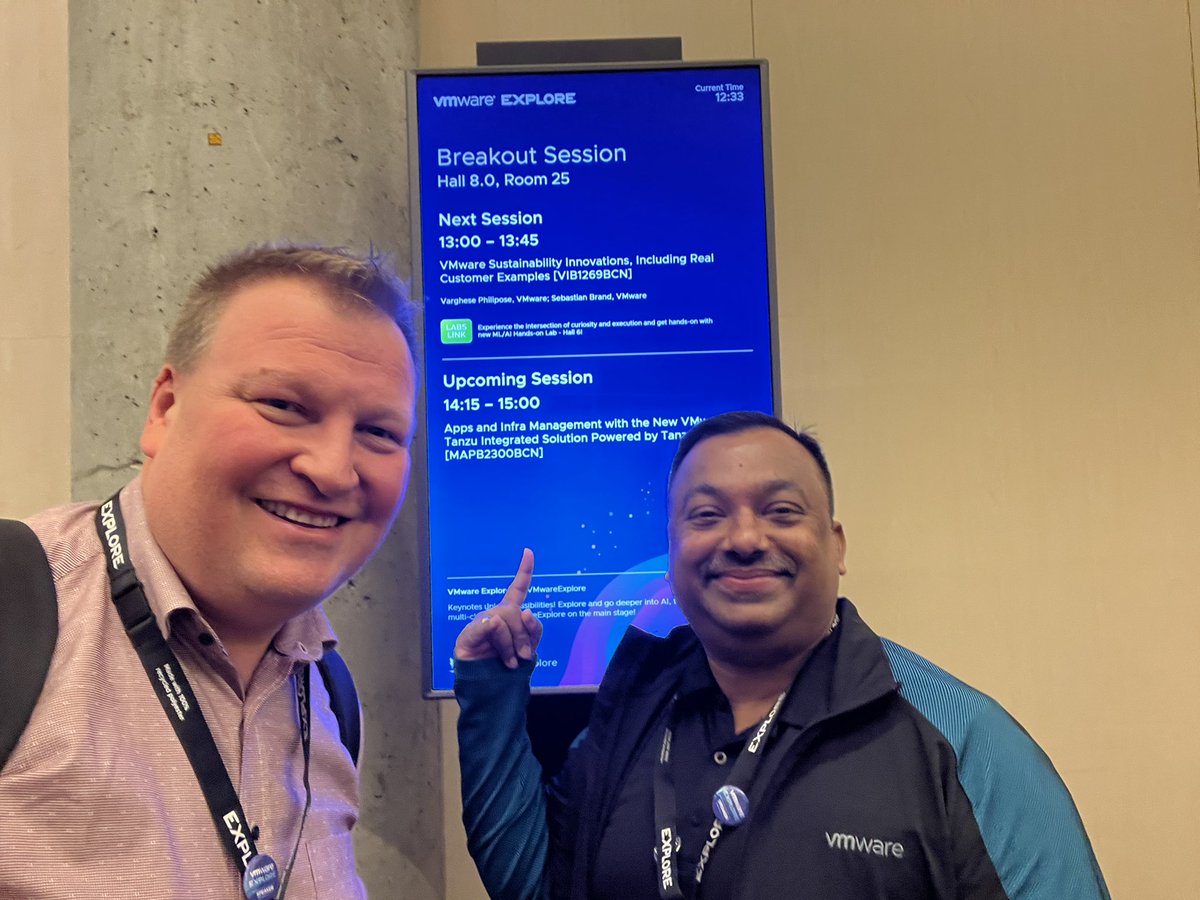 VPhilipose's tweet image. It was time for #vmware  #Sustainability and @VMwareAriaOps #Greenscore with @Sebastian_Brand at @VMwareExplore Barcelona ! @VMwareCXS