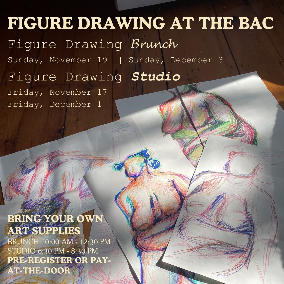 Join us for Figure Drawing Studio and Figure Drawing Brunch! 🍳

Both sessions are perfect for artists who want to express themselves freely. No materials provided, and no instruction given. We accept cash and card at the door.

Don't miss these upcoming art experiences! 🤩✏️
