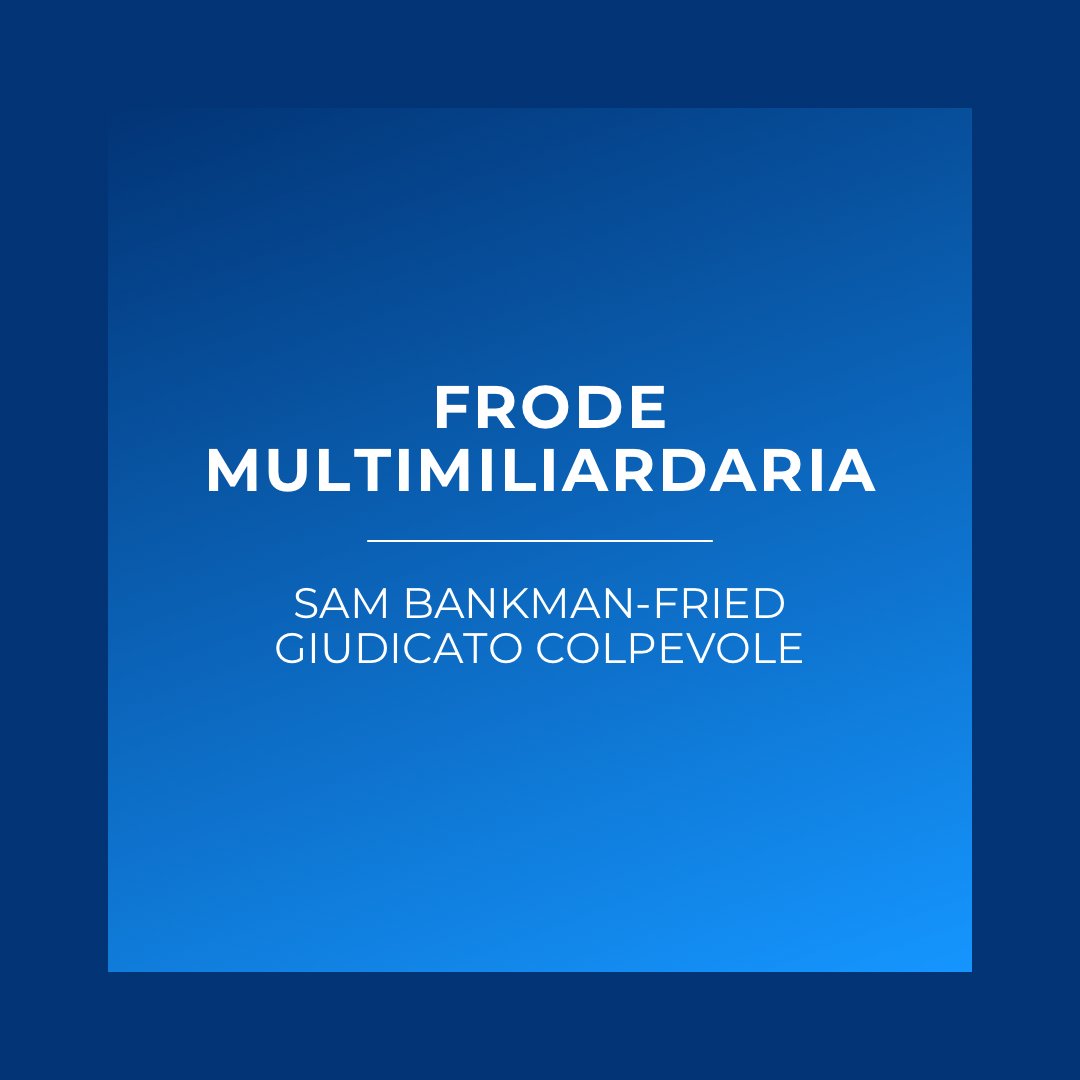 La condanna avrà ripercussioni sul mondo crypto?
Secondo Kurt Wuckert Jr., esperto di bitcoin presso la società CoinGeek, Bankman-Fried e FTX potrebbero essere al centro dell'attenzione oggi, ma presto saranno considerati come eventi secondari.
bit.ly/45XsFuE