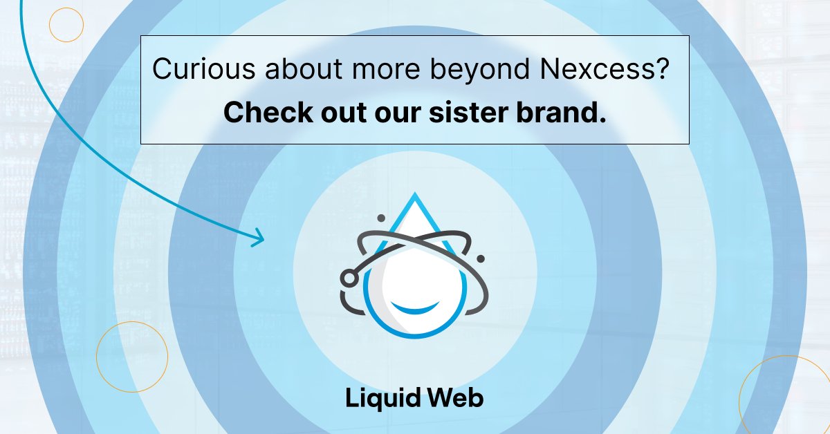 nexcess's tweet image. We&apos;re proud to be part of the Liquid Web family! Need top-notch hosting and support? Look no further.

Explore more at 👉 ow.ly/JTyL50Q2mlb 👈 

#LiquidWeb #WebHosting #Innovation