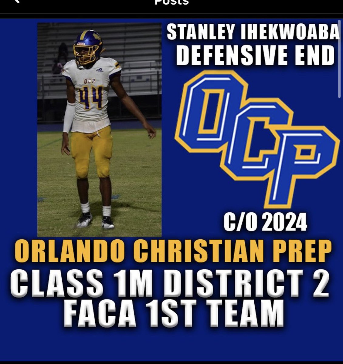 Stanley Ihekwoaba (@stanleyihekwoa1) on Twitter photo Blessed and Honored to be selected as 1M DISTRICT 2 FACA 1ST TEAM 🙏
<a href="/Rod121Lindsey/">Coach Lindsey-The Professor</a> <a href="/icoachdfb/">Coach D</a> <a href="/OCPFB/">OCP FOOTBALL</a> Blessed and Honored to be selected as 1M DISTRICT 2 FACA 1ST TEAM 🙏
<a href="/Rod121Lindsey/">Coach Lindsey-The Professor</a> <a href="/icoachdfb/">Coach D</a> <a href="/OCPFB/">OCP FOOTBALL</a>