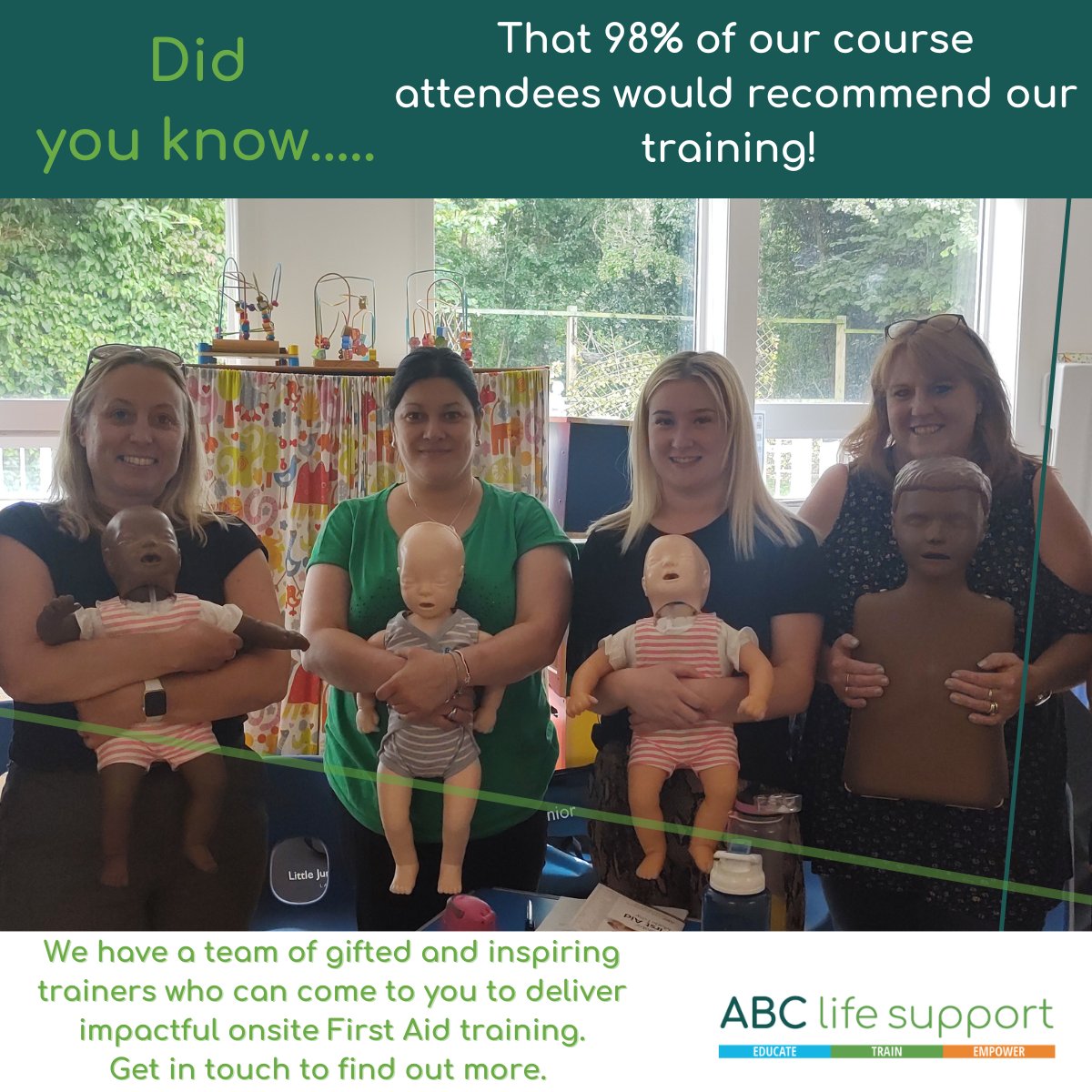 Get in touch to find out what makes our training so recommendable! 
enquiries@abclifesupport.co.uk
#firstaidtraining
#firstaid
#socialenterprise
#firstaidforall