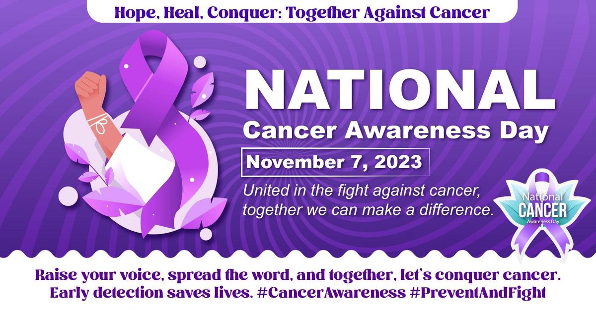 On #NationalCancerAwarenessDay, we stand as a global force against this relentless foe. Let us promote early detection, support patients, and invest in research to conquer cancer's grasp. Together, we can paint a brighter, cancer-free future.