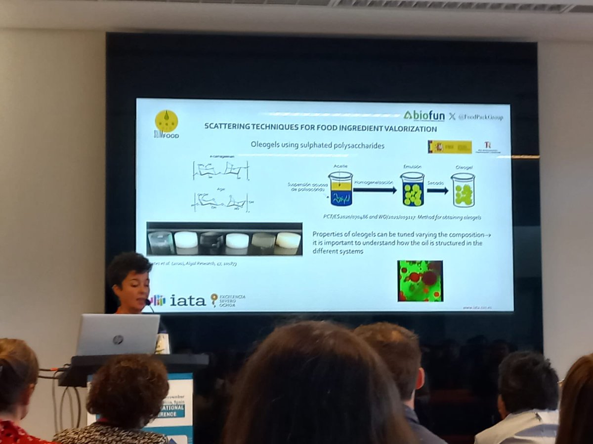 The project #SLIMFOOD was also presented by <a href="/moveyourbrain/">Amparo López</a> at the 37th <a href="/EFFoST/">EFFoST</a> International Conference today in #Valencia

<a href="/iata_csic/">IATA CSIC</a> <a href="/AgEInves/">Agencia Estatal de Investigación</a> <a href="/CienciaGob/">Ministerio de Ciencia, Innovación y Universidades</a> 
#oleogels #healhyfood #bakery