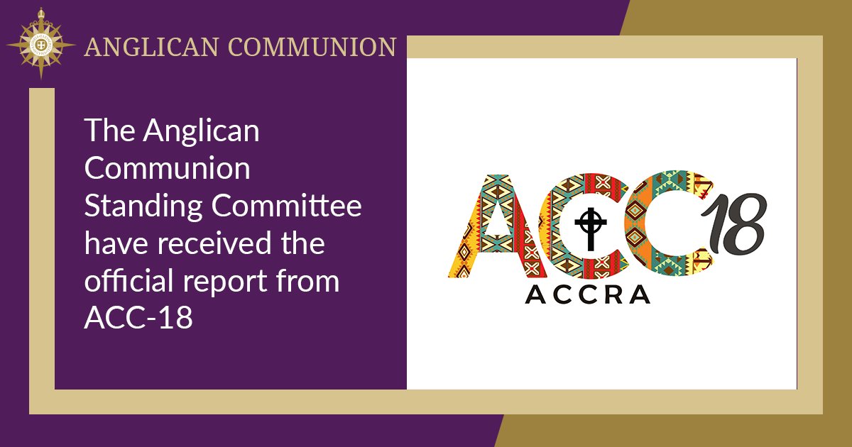 AnglicanWorld's tweet photo. The Anglican Communion Standing Committee have received the official report from ACC-18 – the 18th plenary meeting of the Anglican Consultative Council, which took place in Accra, Ghana in February. Keep tuned for publication details.
#Anglicans #AnglicanWorld https://t.co/uXD0fpidYg