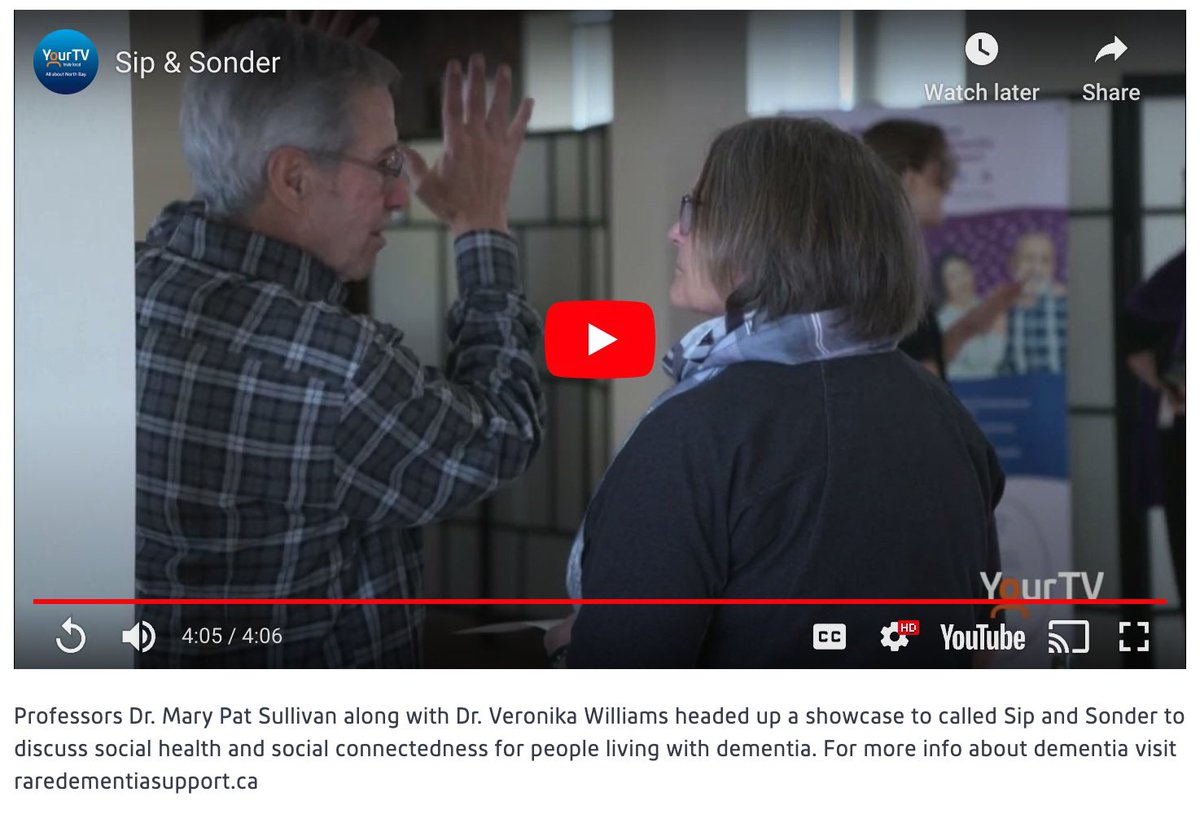 Appreciations! To all who attended, to research participants &amp; to funders ~ 
See more from Sip &amp; Sonder in the Cogeco News like below. 

#ecomap 
#dementiaresearch
<a href="/NipissingU/">Nipissing University</a> 
<a href="/RTO_Foundation/">RTOERO Foundation</a> 

youtu.be/WUZhFjMT1-c?si…
