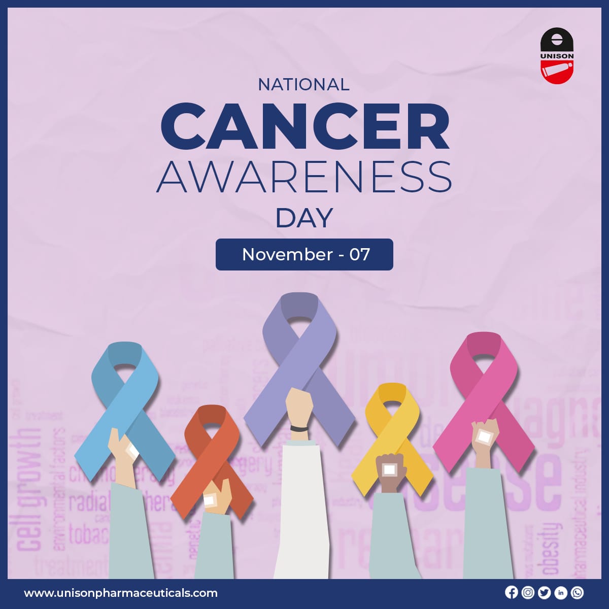 Early Detection. Save Lives.

#NationalCancerAwarenessDay #Unisonpharma #Unison #pharmaindustry #unisonpharmaceuticals #servinghumanity #affordableprice #quality #healthcare #pharmaceuticals #qualitymedicines #HeartHealth