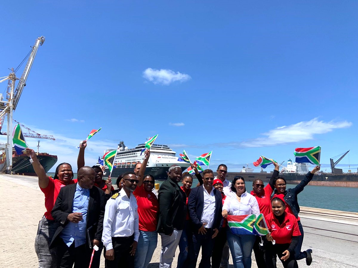 MrMayor_NMBM's tweet photo. It was a privilege to welcome the crew and passengers of the Vasco da Gama at the Port of Port Elizabeth today, signaling the opening of the cruise liner season. We are looking forward to a potential injection of R55 m this season from this tourism sector into our economy. https://t.co/N9pI9T8YBW