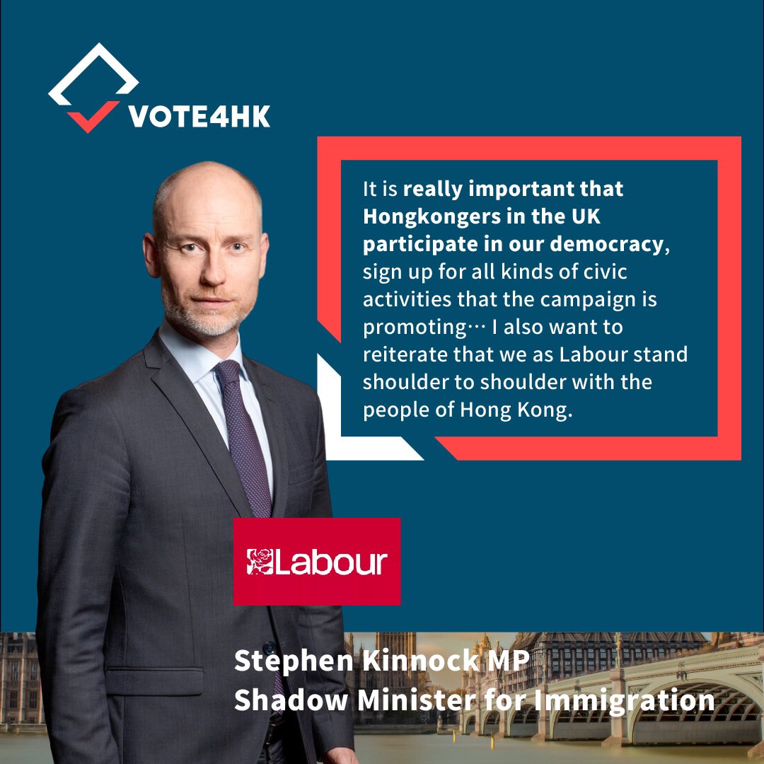 Grateful to be joined by Stephen Kinnock MP, Shadow Minister for Immigration (@SKinnock), on our official launch, who showed his support for HKers to participate in the UK’s democracy.