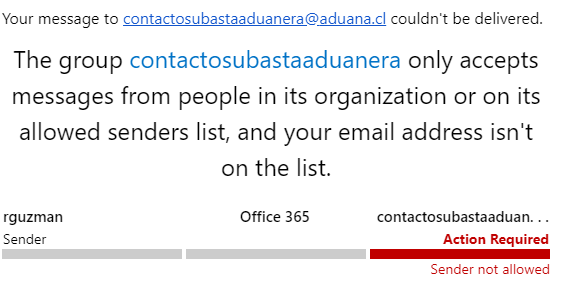 chiklinCL's tweet photo. @AduanaCL  hola buenos días... estoy tratando de enviarles un correo para solicitar orientación ... me retorna la imagen adjunta https://t.co/1kkcE1ntnE