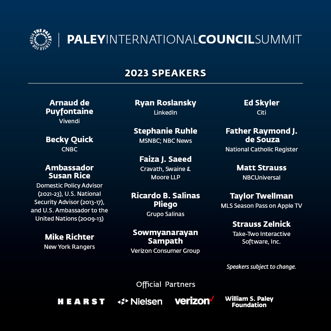 paleyMC's tweet photo. We are looking forward to The Paley International Council Summit 2023, “Breaking Boundaries: How New Ideas Are Reshaping Media” at The Paley Center for Media in New York starting shortly.
https://t.co/vmWF7Nb9v5 https://t.co/w6d6z5Hdkl