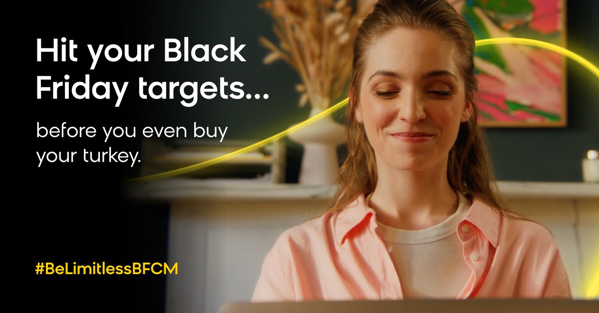bloomreach_tm's tweet photo. Hit your #BlackFriday and #CyberMonday targets even faster with AI-powered campaigns that convert.
Discover how Bloomreach can support your limitless goals: https://t.co/9hRPSOsWoE
#BeLimitlessBFCM #Bloomreach #BeLimitless https://t.co/dTfx8ckyXZ