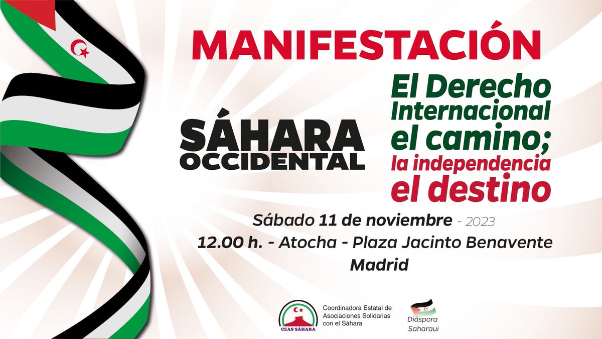 #manifestacion #sahara #saharaoccidental #españa #madrid #marruecos #ddhh #freesahara #westernsahara #HumanRightsViolations #HumanRights #11N #11noviembre #DerechosHumanos #onu  #pueblosaharaui #saharauis