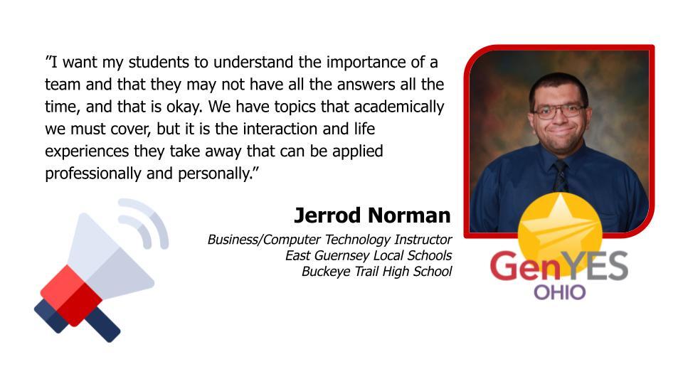 🍎 Learn how educator Jarrod Norman is using GenYES Ohio resources in his classroom. 💻 From graphic design to technology repair, students engage in hands-on learning with resources from INFOhio. 🤩 Read INFOhio's Teacher Feature at infohio.org/blog/item/geny…