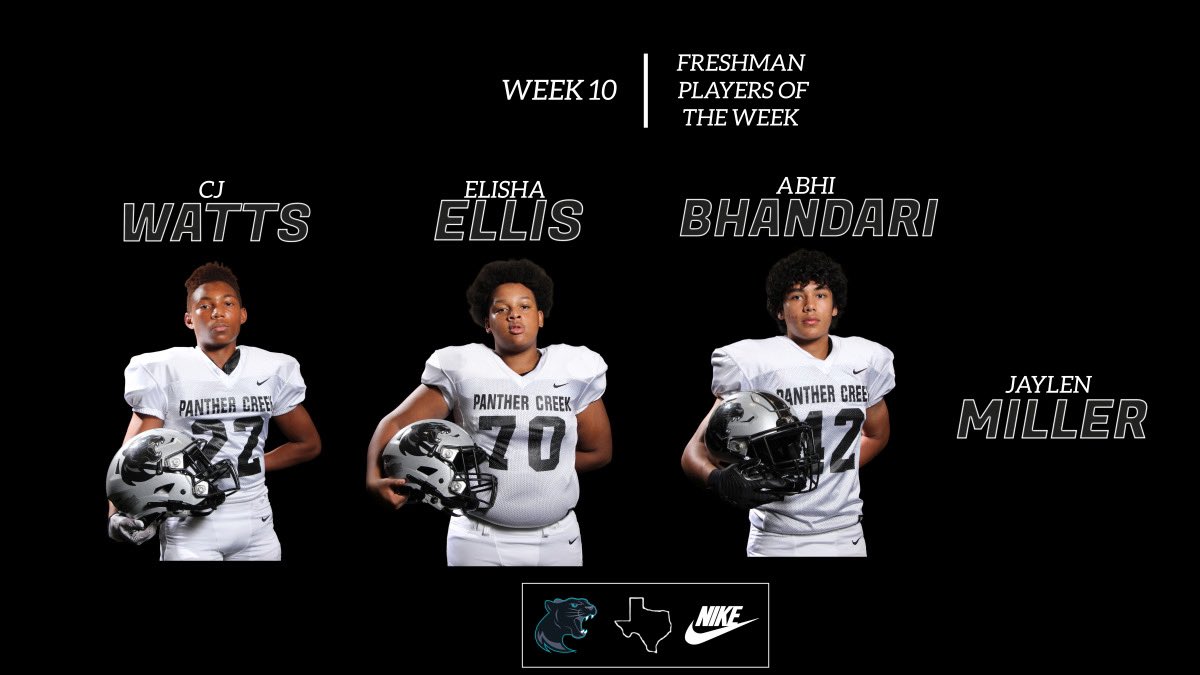 🚨Week 11 JV and Freshman POW🚨 

JV  

@JosiahT2026 

Freshman 

@cjwatts_ 
Elisha Ellis
Abhi Bhandari
Jaylen Miller

#CREEK