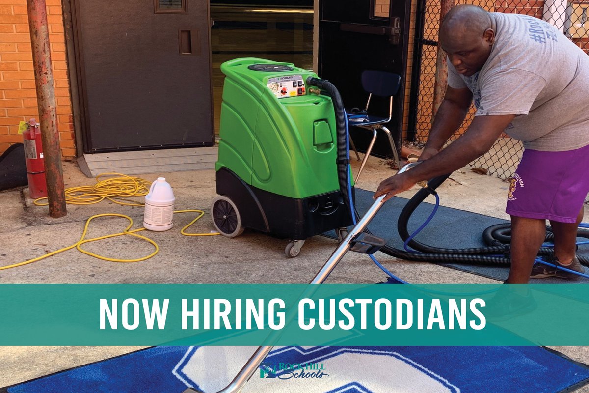 Our custodians are a big part of making our schools great! Join our team and be a part of those efforts. Apply today: rock-hill.k12.sc.us/Page/9660