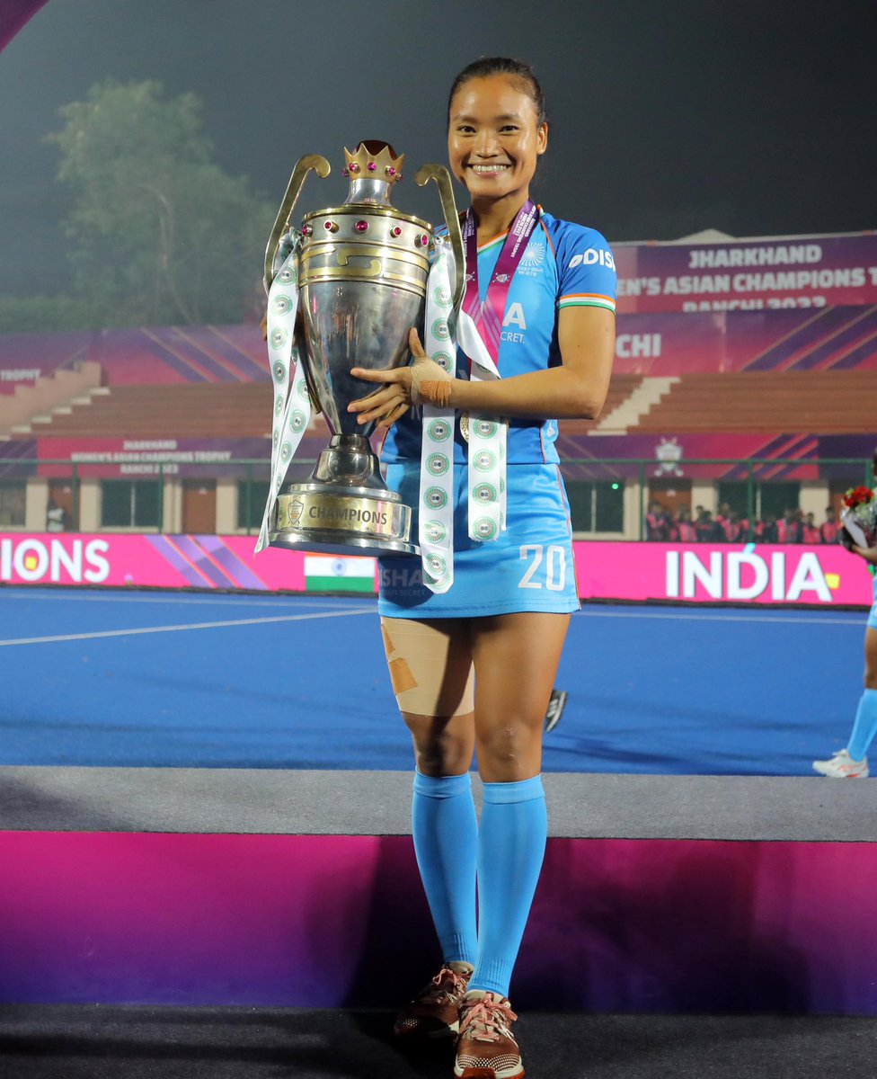 Thank you Everyone for your support and love !🏑🇮🇳 Women’s Asian Champion Trophy 2023 , Ranchi Jharkhand 📍 A vawikhat nan ka Ram tan Asian champion trophy 🥇 hlawhchhuak theia Damna leh Hriselna min pe tu Pathian chungah ka lawm e. Pathian ropui ber zel rawh se! #TeamIndia