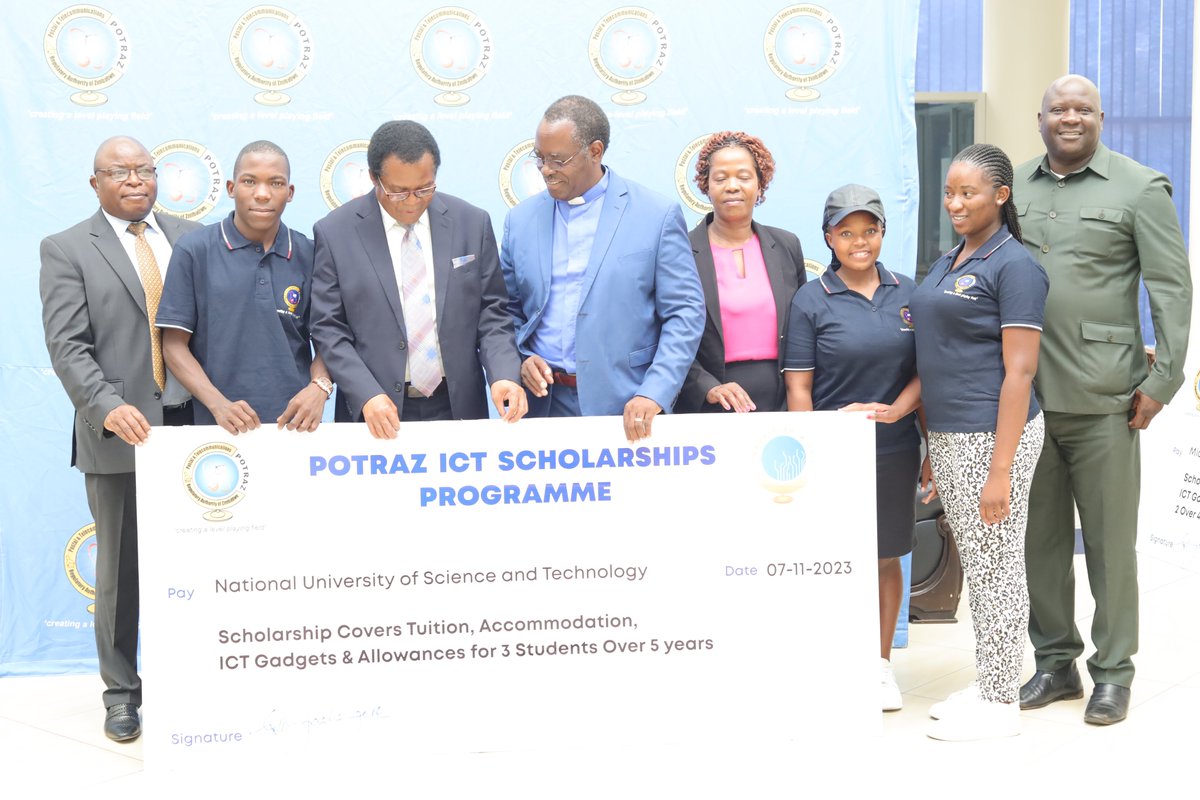Potraz_zw's tweet photo. POTRAZ ICT Scholarships Program: A total of 30 students from 7 Universities received scholarships that will cover tuition, accommodation, ICT gadgets &amp; allowances for the duration of their studies. https://t.co/xKzkutBYLk